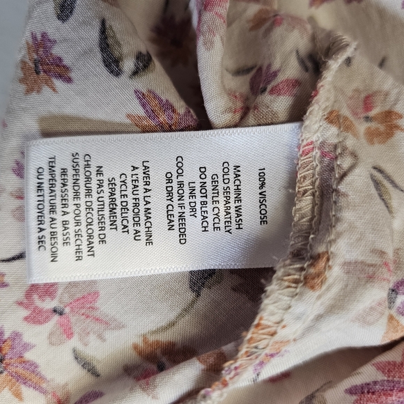 Beach Lunch Lounge Floral Button Down Shirt - Pink Orange Cream Brown Mulitcolor - Picture 12 of 13